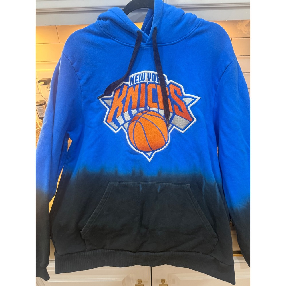 New York Knicks Tie Dye Hoodie‎ Sweatshirt Mens Blue Black Basketball